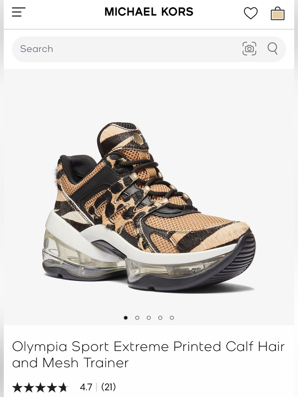 MICHAEL KORS Olympia Sport Trainer in Black and Tan Leopard Print